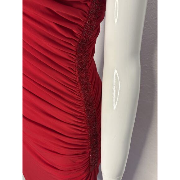 Cache red one-shoulder evening gown - Picture 3 of 5